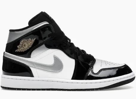 Mid SE Patent Black White Metallic Silver Metallic Gold